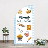 Aperturee - Aperturee Summer Picnic Barbecue Family Reunion Half Moon Arch Backdrop